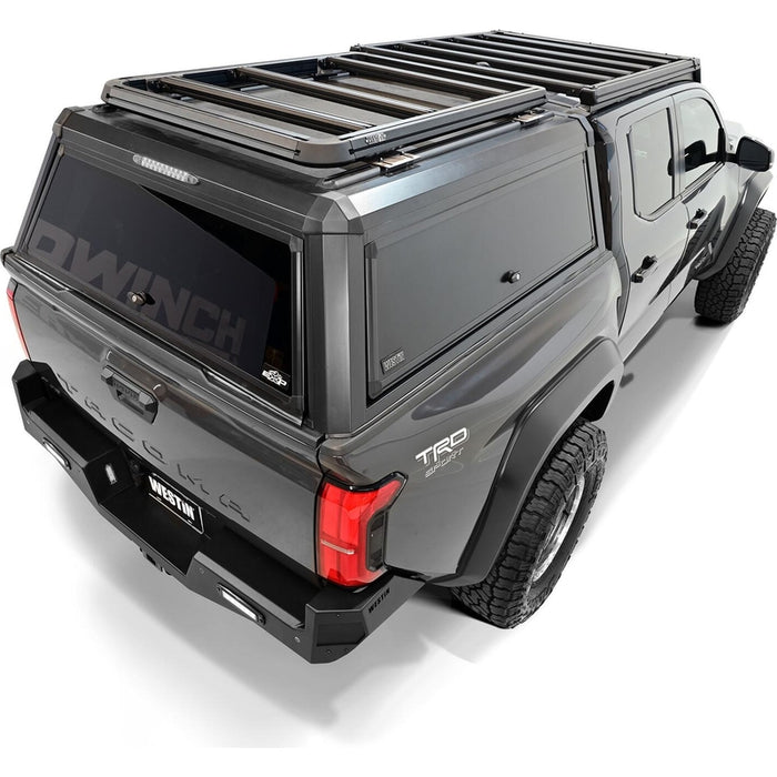 Westin EXP Roof Rack 45" W X 55" L For Mid Size EXP Truck Cap Powder Coated Textured Black Aluminum Model 15-00145