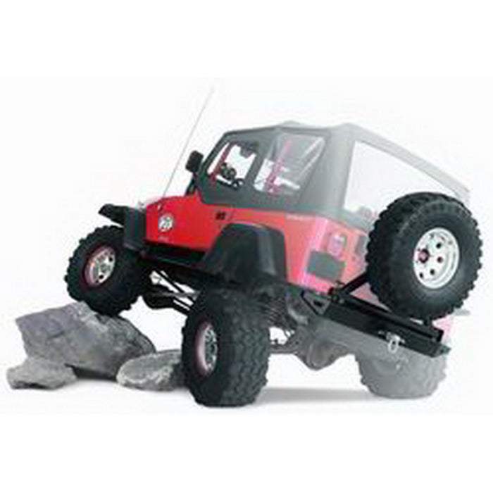 Warn Rock Crawler Rear Bumper For Jeep TJ With Tire Carrier Mount To Accept Tire Carrier Model 65508