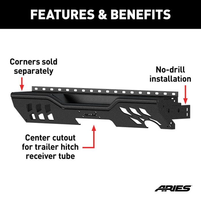 ARIES TrailChaser Jeep Wrangler JK Aluminum Rear Bumper Center Section Model 2081021