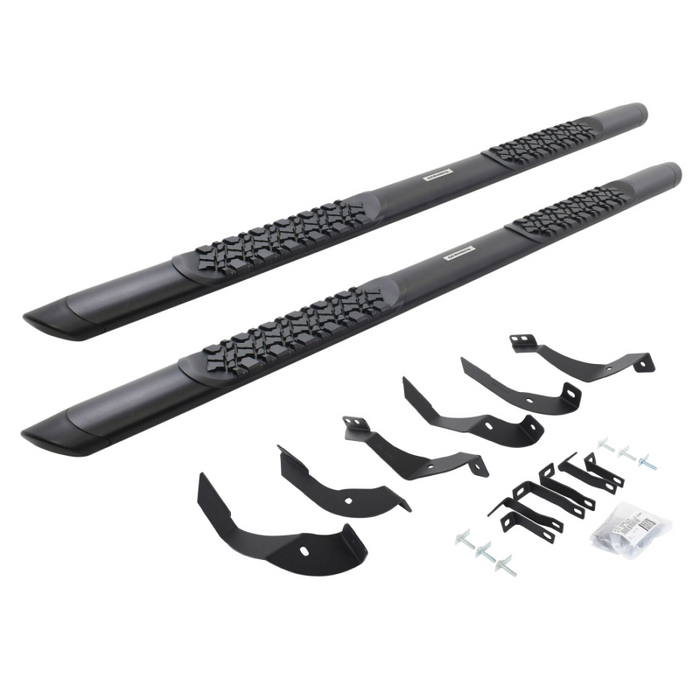 Go Rhino V-Series V3 Aluminum Step Nerf Bars and Mounting Brackets Kit Textured Black Model V3405187T