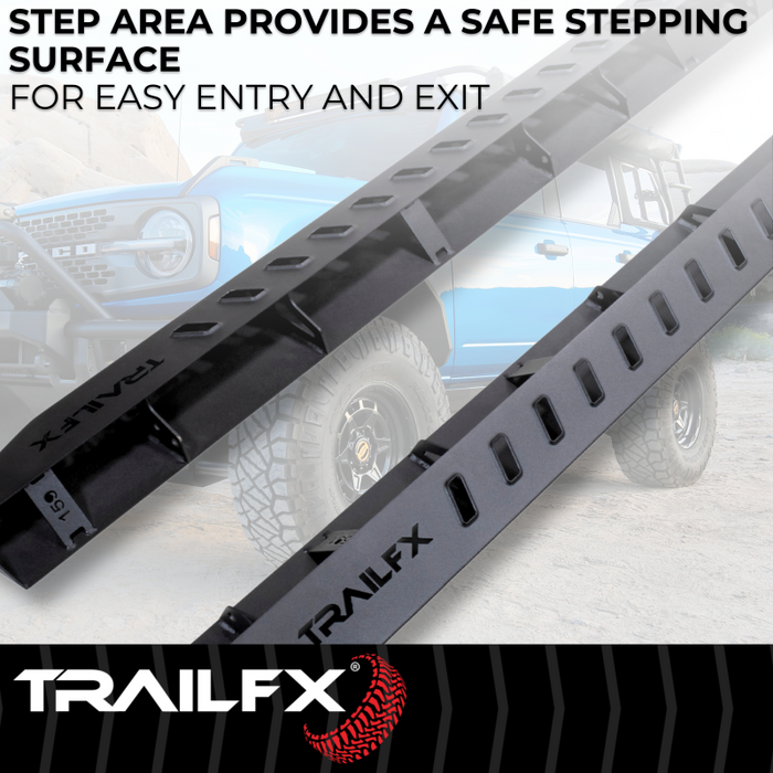 TrailFX Overland Running Boards Black Steel Model ORB009