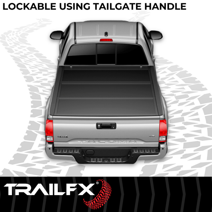 TrailFX Hard Bi-Fold Tonneau Cover Black Aluminum Model TFX5710