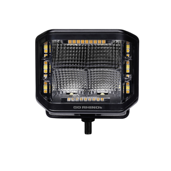 Go Rhino Blackout Series SIDELINE 4x3 LED Cube Flood Lights W/Amber LEDs Model 750700322FCS