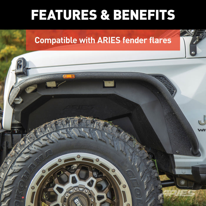 ARIES Jeep Wrangler JL Aluminum Front and Rear Inner Fender Liners Model 2500650