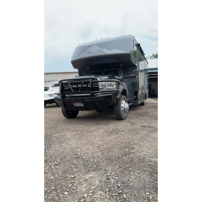 Bodyguard T2 Front Extreme - Sensor Cutouts Factory Fog Cutouts Winch Mount Skid Plate W/ Mesh Grille With Camera Harness Gloss Black Powder Coat Model EER19BYWGMH
