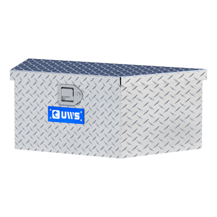 UWS Bright Aluminum 34" Trailer Tongue Box with Low Profile Model TBV-34-LP