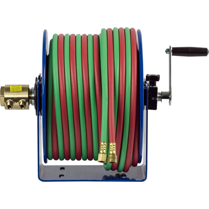 Coxreels 100W Series Welding Hand Crank Hose Reel 1/4 in. x 50 ft. T-Grade 200 PSI - Hose Included Model 112WT-1-50