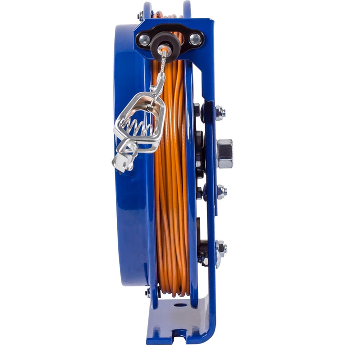 CoxReels 5/32" xs EZ-SD Series Safety System Spring Driven Static Discharge Cord Reel 5/32" x 50 ft. Galvanized Cable - 50A Clamp - Cable Included Model EZ-SD-50