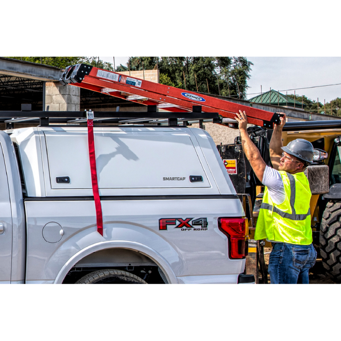 SmartCap OEM White Truck Bed Cap EVOc Commercial Series w/ Horizontal Locks Model EC1007-WH