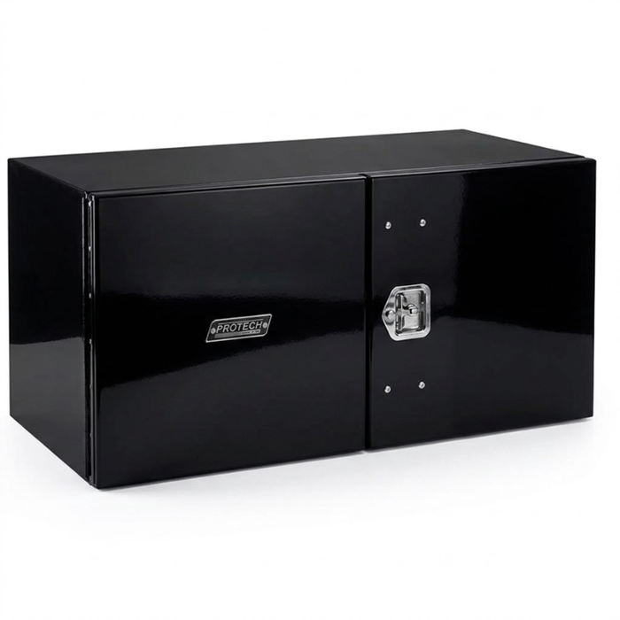 ProTech Underbody/Top Mount Box 18X18X48 w/ Double Barn Door Style R/H Gloss Black Steel Model 22-2238R-GB