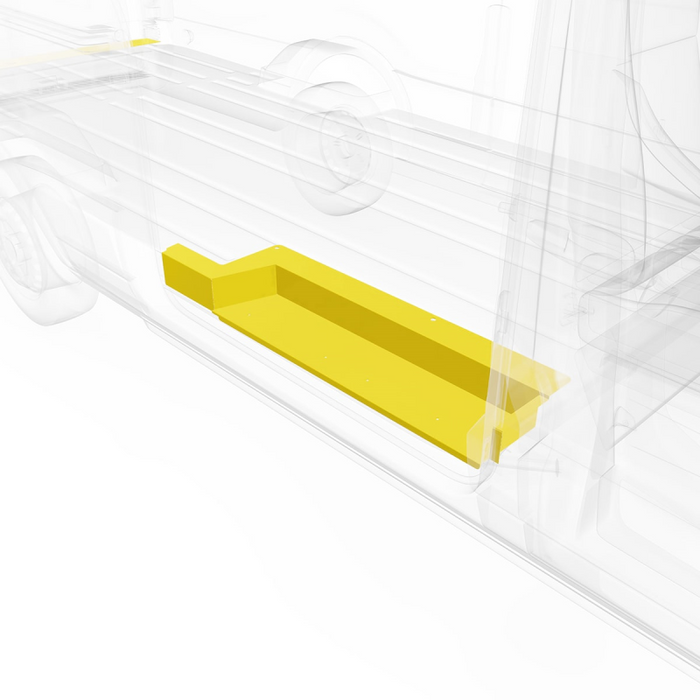 LEGEND Steel Floor THigh Roofeshold Set With Full Lower Step Ford Transit (all WB lengths) Cargo Van Dual Side Doors - Yellow, Ford Transit Model U709-151-1018.2