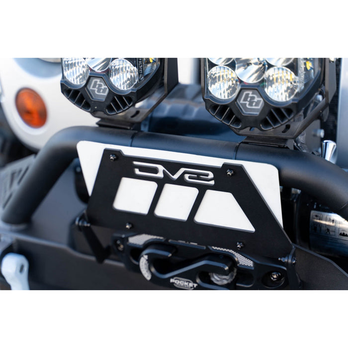 DV8 Offroad Fairlead Mounted Flip-Up License Plate Bracket Model LPBM-02