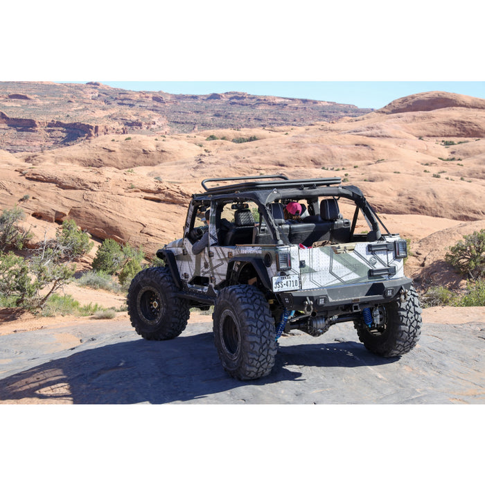 Bodyguard JK Rear Bumper Stubby Reverse Light Cutouts End Cap Light Cutouts Bare Metal Model 63647B