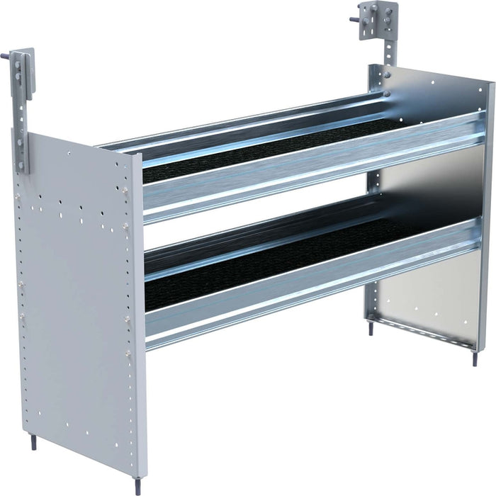 Ranger Design S2 2 Tray Aluminum Square Back Van Shelving for Box Trucks 16"x48"x26" Model S2-RA48-2