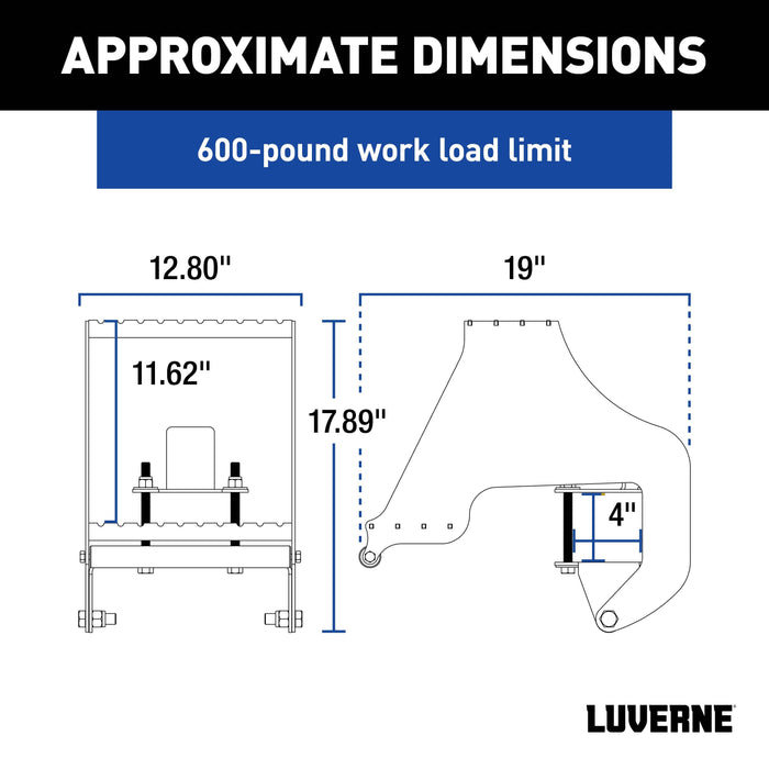 Luverne RETRAC HighRise Folding Rear Entry Step (Fits 4" Bumper Beam) Model 409924L