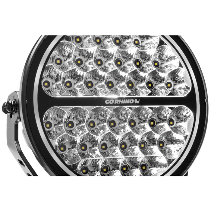 Go Rhino Blackout Series MAXROUND 9" Round LED Driving Light w/Daytime Running Lights Model 751700911DRS