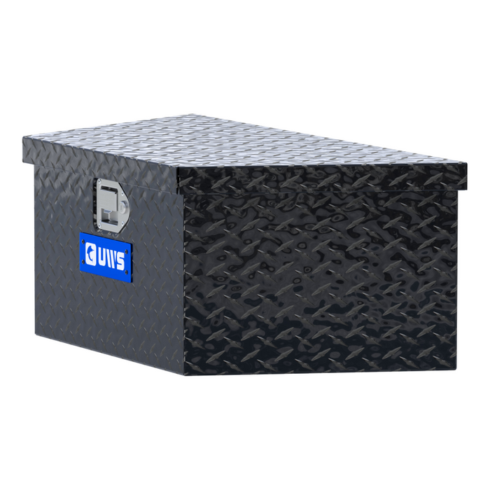 UWS Gloss Black Aluminum 34" Trailer Tongue Box with Low Profile Model TBV-34-LP-BLK