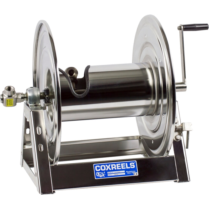 Coxreels 1125-SS Series Stainless Steel Hand Crank Hose Reel 3/4 in. x 100 ft. - No Hose 3000 PSI Model 1125-5-100-SS