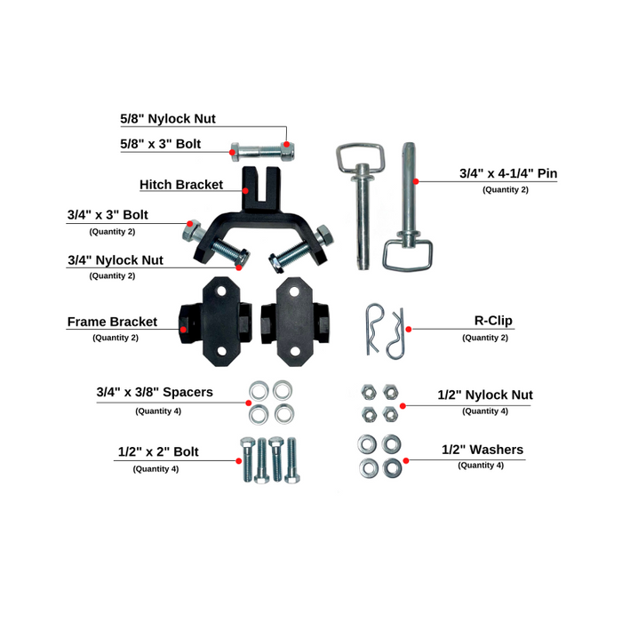 BulletProof Hitches Frame-Mounted Hardware Kit Model FRAMEHARDWARE