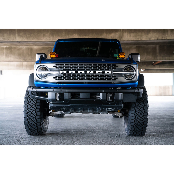 DV8 Offroad 2021-2026 Ford Bronco Factory Front Bumper License Relocation Bracket Model LPBR-02