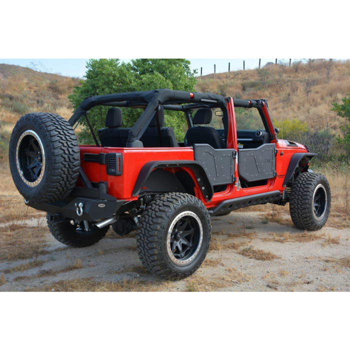 DV8 Offroad 2007-2018 Jeep Wrangler JKU Rear Rock Doors Model RDSTTB-01R
