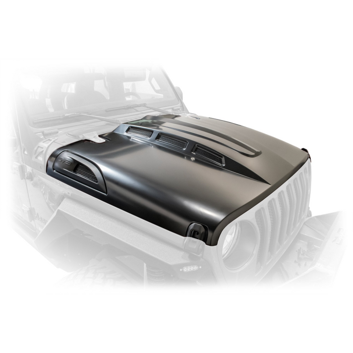 DV8 Offroad 2018-2025 Jeep Wrangler JL JLU Gladiator JT Heat Dispersion Hood Non-392 or Non-Mojave Model HDMBJL-01
