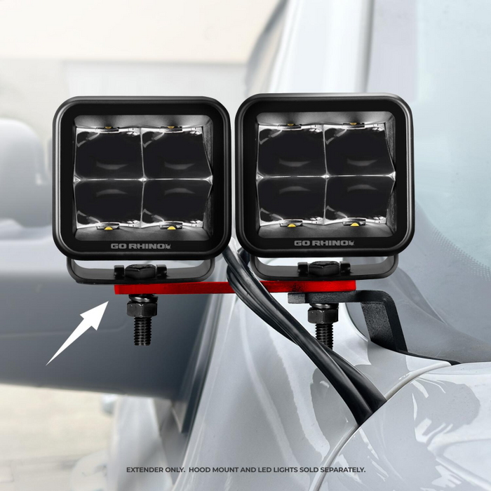 Go Rhino XE Hood Hinge Cube Light Mounts-Dogbone Bracket -Fits 2x2 or 3x3 LED Light Cubes Model 732400T