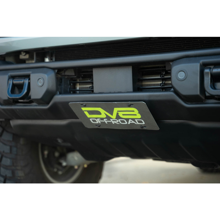 DV8 Offroad 2021-2026 Ford Bronco Capable Bumper Slanted Front License Plate Mount Model LPBR-05
