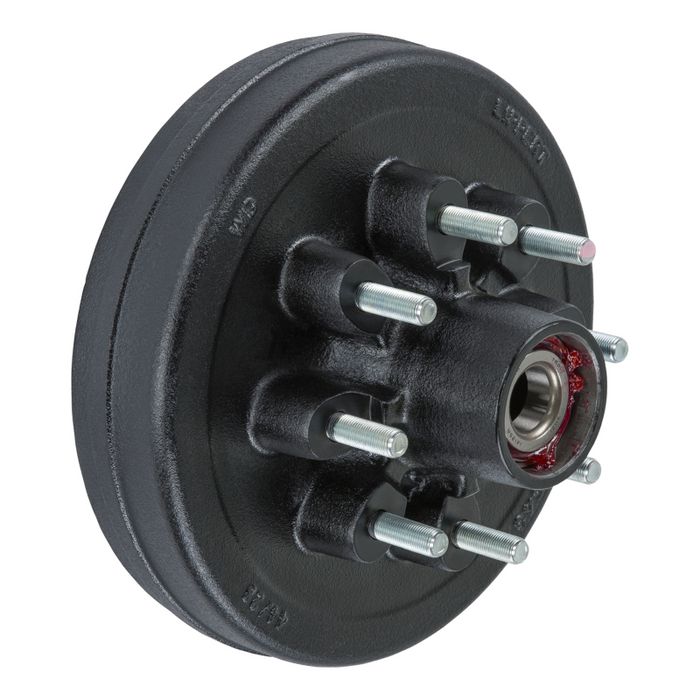 CURT 12" Brake Drum Hub Kit with Installed Bearings - 8 on 6-1/2", 9/16" Studs, 7,000-lb. Axles Model 2024013261