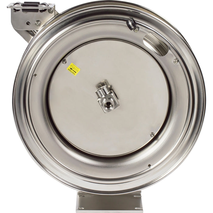 Coxreels P-SS Series Stainless Steel Spring Driven Hose Reel 1/2 in. x 25 ft. - No Hose Model P-LPL-425-SS