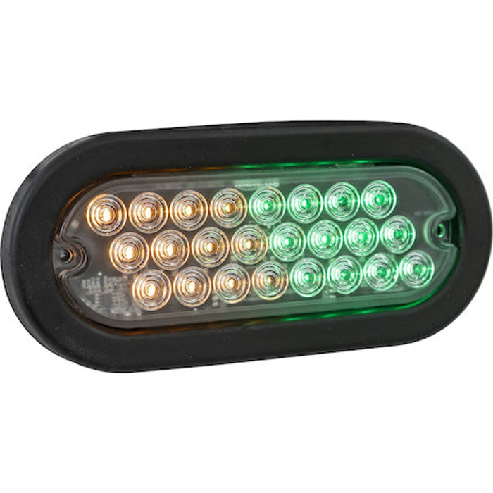 Buyers Products 6 Inch Oval Recessed LED Amber/Clear Strobe Light With Quad Flash With Grommet Model SL70AC