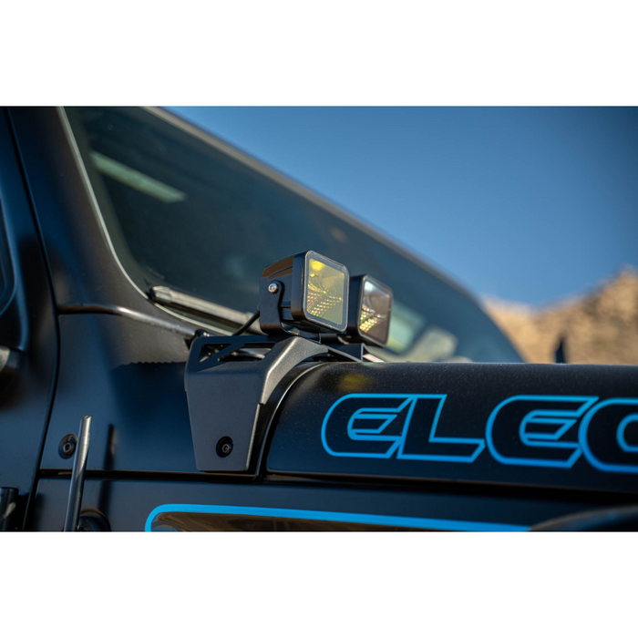 DV8 Offroad 2020-2026 Jeep Wrangler JL JLU 4xe Gladiator JT Dual Light Pod Mounts Model LBJL-12