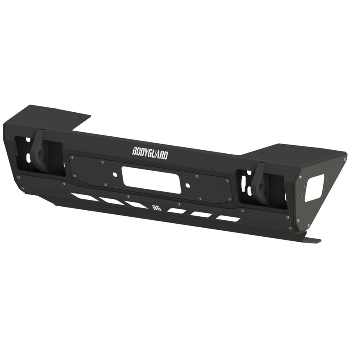Bodyguard JK Front Bumper Stubby Base End Cap Light Cutouts No Camera Harness Or Pod Bare Metal Model 66458BNN