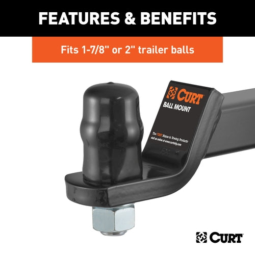 CURT Black Rubber Trailer Hitch Ball Cover, 1-7/8 or 2-Inch Diameter Model 21800