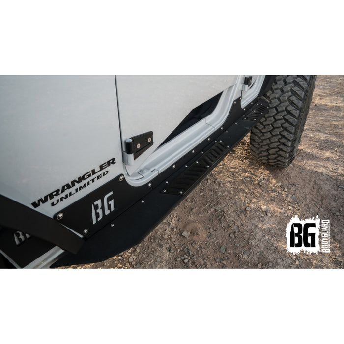 Bodyguard JK Sliders With Body Cladding 4 Door Texture Black Powder Coat Model 95441T