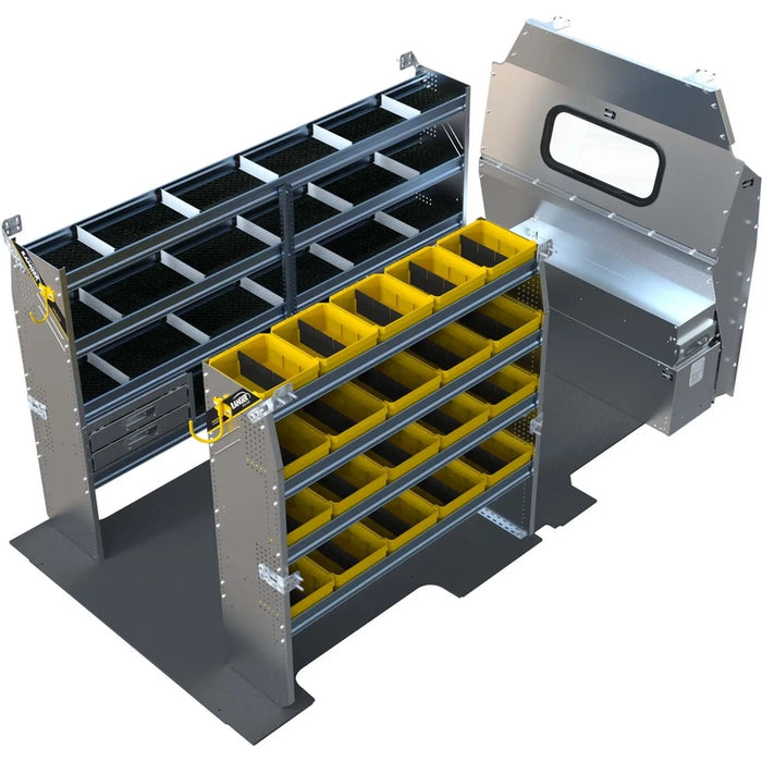 Ranger Design Aluminum Van Shelving Package for Ford Transit Mid Roof 148" Wheelbase Model FTM-27
