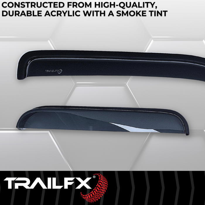TrailFX Low Profile Side Window Deflector Fits Front And Rear Tape-On Smoke Acrylic Set Of 4 Model 4231H