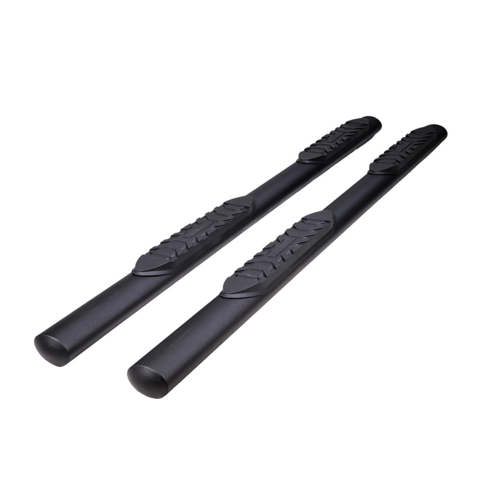 TrailFX 4" Oval Straight Step Nerf Bars W/ Step Pads Matte Black Steel Model A1559T