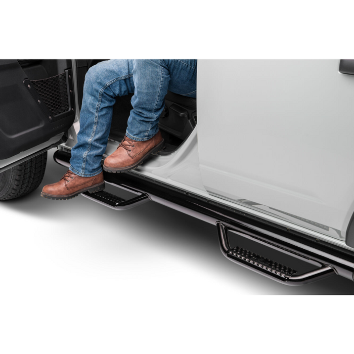 N-Fab Cab Length Side Steps Gloss Black Mild Steel Model F2172B