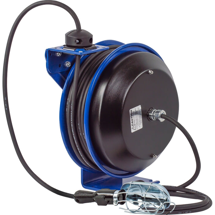 Coxreels PC Series Spring Driven Cord Reel Incandescent Cage Light 16 GA x 35 ft. - Cord Included Model PC13-3516-E