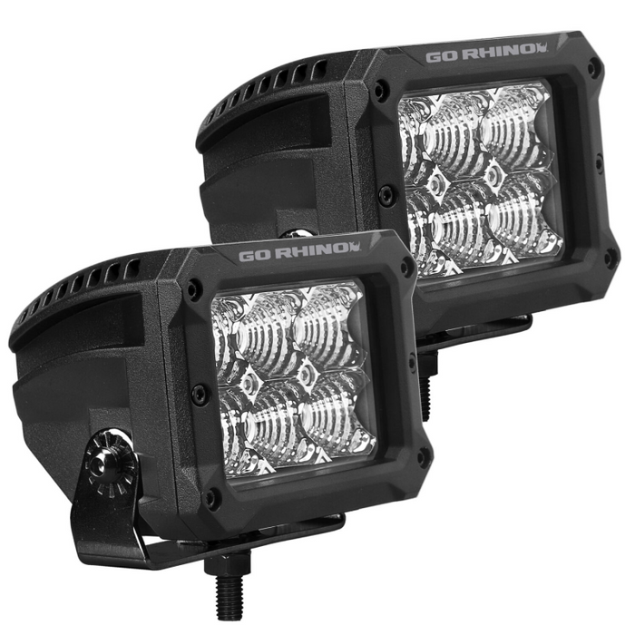 Go Rhino Bright Series 4x3 Rectangular LED Flood Lights Model 753003023FBS