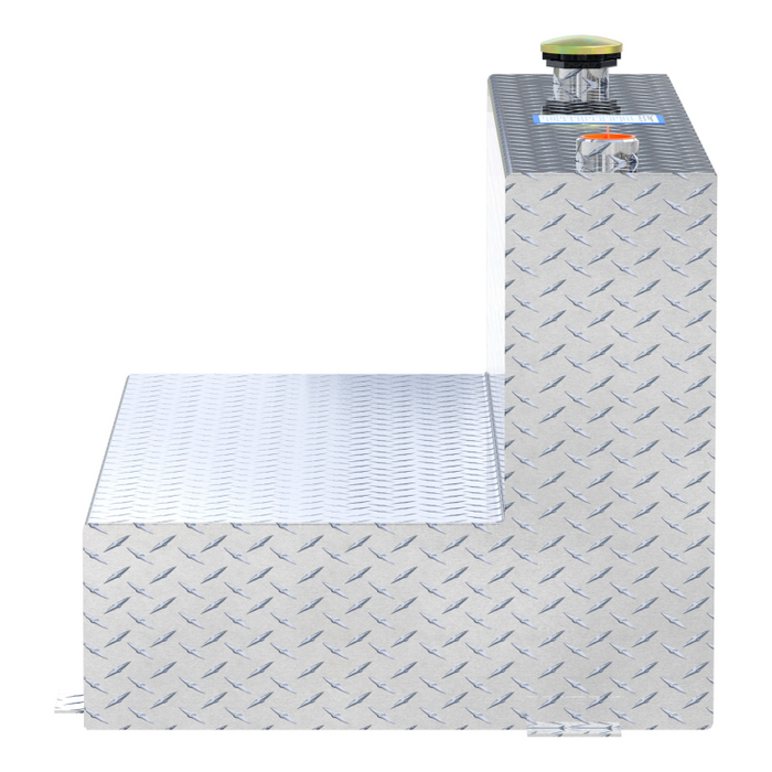 UWS Bright Aluminum 75-Gallon L-Shaped Aluminum Transfer Tank Model TT-75-L-T-P