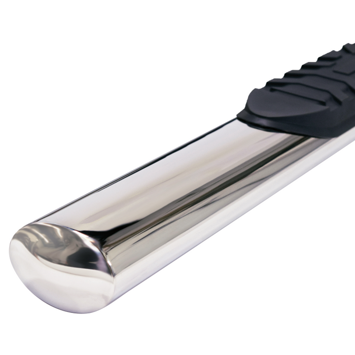 TrailFX 4" Oval Straight Step Nerf Bars W/ Step Pads Polished Stainless Steel Model A1558S