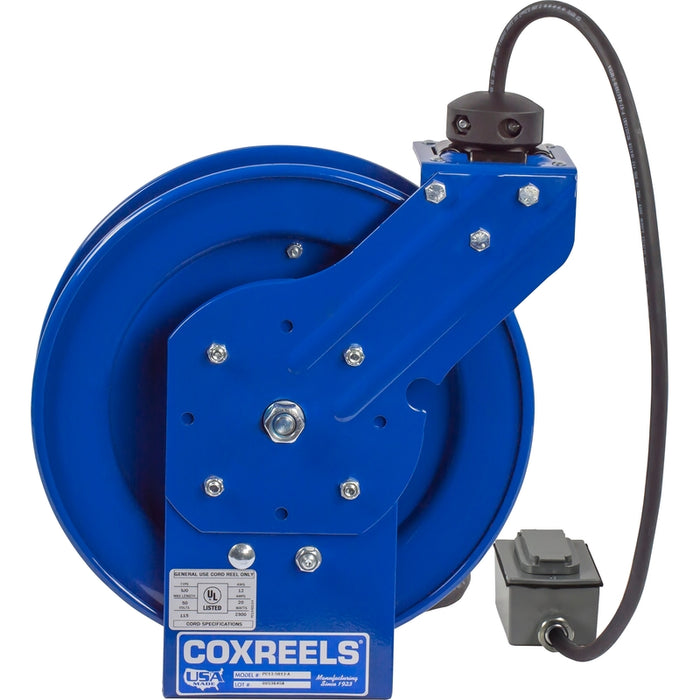 Coxreels PC Series Spring Driven Cord Reel Duplex Industrial Receptacle 16 GA x 50 ft. - Cord Included Model PC13-5016-F