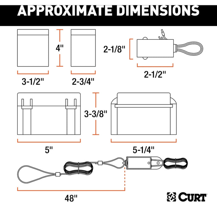 CURT Soft-Trac 1 Trailer Breakaway Switch Kit System with Battery and Charger Model 52040