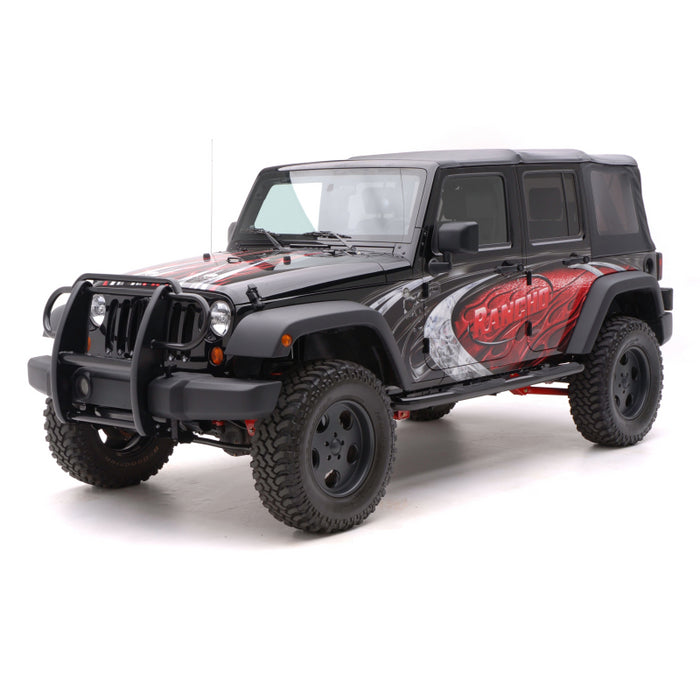 ARIES 3" Round Black Steel Side Bars, Select Jeep Wrangler JK Unlimited Model 35700