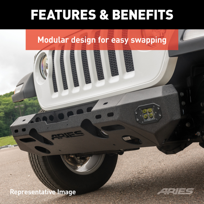 ARIES TrailChaser Jeep Wrangler JK Aluminum Front Bumper (Option 5) Model 2082044