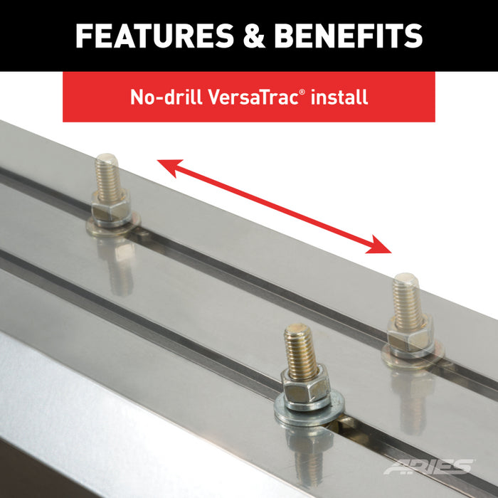 ARIES AdvantEDGE 5-1/2" x 53" Black Aluminum Running Boards (No Brackets) Model 2055953