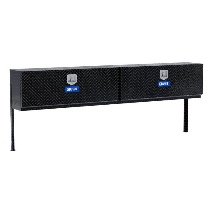 UWS Gloss Black Aluminum 96" Double-Door Topside Truck Tool Box Model TBTS-96-BLK