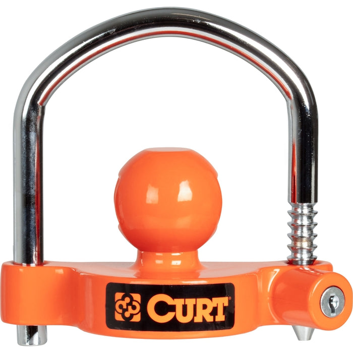 CURT Universal Trailer Coupler Lock, Bright Orange, Fits Couplers with 1-7/8", 2" or 2-5/16" Ball Diameter Model 23090